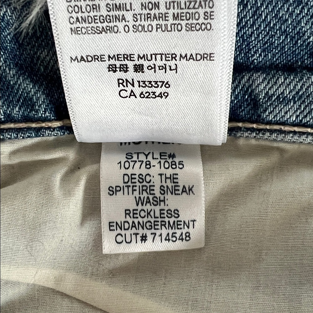 MOTHER- the Spitfire Sneak. wash: reckless endangerment. Rare denim jean - Picture 7 of 10